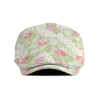 Anthurium Plumeria Lei Pastel Jeff Hat Green Hawaiian Splendid Palaka LT01 Green - Polynesian Pride