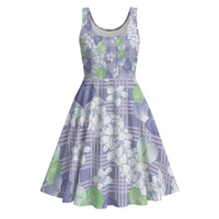 Anthurium Plumeria Lei Pastel Midi Dress Purple Hawaiian Splendid Palaka