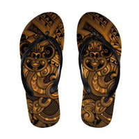 Aotearoa Maori Hei Tiki Flip Flops Koura Kowhaiwhai Puhoro Motif