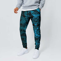 Aotearoa Maori Hei Tiki Jogger Pants Kikorangi Kowhaiwhai Puhoro Motif LT9 - Polynesian Pride