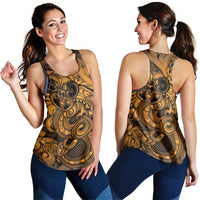 Aotearoa Maori Hei Tiki Women Racerback Tank Koura Kowhaiwhai Puhoro Motif