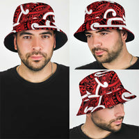 Aotearoa Maori Kowhaiwhai Bucket Hat Whero Puhoro and Patiki LT9 - Polynesian Pride