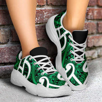 Aotearoa Maori Kowhaiwhai Chunky Sneakers Kakariki Puhoro and Patiki LT9 - Polynesian Pride