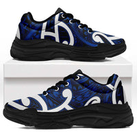 Aotearoa Maori Kowhaiwhai Chunky Sneakers Kikorangi Puhoro and Patiki LT9 Blue - Polynesian Pride