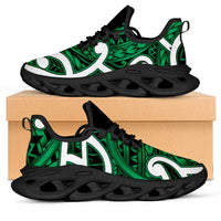Aotearoa Maori Kowhaiwhai Clunky Sneakers Kakariki Puhoro and Patiki LT9 Green - Polynesian Pride