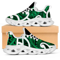 Aotearoa Maori Kowhaiwhai Clunky Sneakers Kakariki Puhoro and Patiki LT9 Green - Polynesian Pride