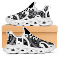 Aotearoa Maori Kowhaiwhai Clunky Sneakers Kiwikiwi Puhoro and Patiki LT9 Grey - Polynesian Pride