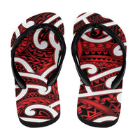 Aotearoa Maori Kowhaiwhai Flip Flops Whero Puhoro and Patiki LT9 - Polynesian Pride
