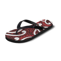 Aotearoa Maori Kowhaiwhai Flip Flops Whero Puhoro and Patiki LT9 - Polynesian Pride