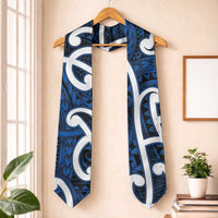 Aotearoa Maori Kowhaiwhai Graduation Stole Kikorangi Puhoro and Patiki LT9 One Size Blue - Polynesian Pride