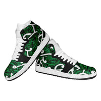 Aotearoa Maori Kowhaiwhai High Sneakers AJ1 Kakariki Puhoro and Patiki LT9 - Polynesian Pride