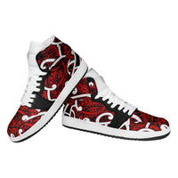 Aotearoa Maori Kowhaiwhai High Sneakers AJ1 Whero Puhoro and Patiki LT9 - Polynesian Pride