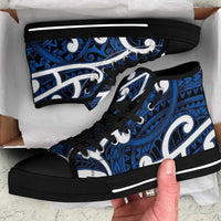 Aotearoa Maori Kowhaiwhai High Top Shoes Kikorangi Puhoro and Patiki