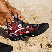 Aotearoa Maori Kowhaiwhai High Top Shoes Whero Puhoro and Patiki LT9 - Polynesian Pride