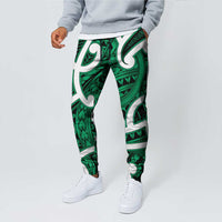 Aotearoa Maori Kowhaiwhai Jogger Pants Kakariki Puhoro and Patiki LT9 - Polynesian Pride