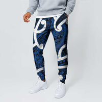 Aotearoa Maori Kowhaiwhai Jogger Pants Kikorangi Puhoro and Patiki LT9 - Polynesian Pride