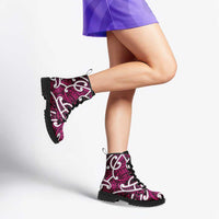 Aotearoa Maori Kowhaiwhai Leather Boots Mawhero Puhoro and Patiki