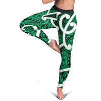 Aotearoa Maori Kowhaiwhai Leggings Kakariki Puhoro and Patiki LT9 - Polynesian Pride