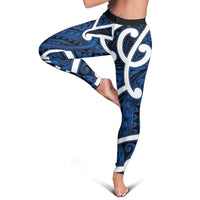 Aotearoa Maori Kowhaiwhai Leggings Kikorangi Puhoro and Patiki LT9 - Polynesian Pride