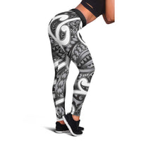 Aotearoa Maori Kowhaiwhai Leggings Kiwikiwi Puhoro and Patiki LT9 - Polynesian Pride