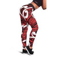 Aotearoa Maori Kowhaiwhai Leggings Whero Puhoro and Patiki LT9 - Polynesian Pride