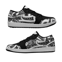 Aotearoa Maori Kowhaiwhai Low Sneakers Kiwikiwi Puhoro and Patiki LT9 Grey - Polynesian Pride