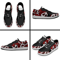 Aotearoa Maori Kowhaiwhai Low Sneakers Whero Puhoro and Patiki LT9 - Polynesian Pride