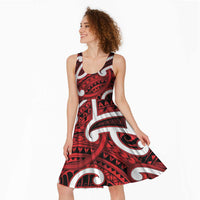 Aotearoa Maori Kowhaiwhai Midi Dress Whero Puhoro and Patiki LT9 - Polynesian Pride