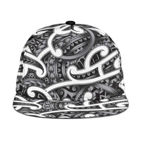 Aotearoa Maori Kowhaiwhai Snapback Cap Kiwikiwi Puhoro and Patiki LT9 One Size Grey - Polynesian Pride