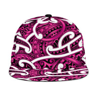 Aotearoa Maori Kowhaiwhai Snapback Cap Mawhero Puhoro and Patiki LT9 One Size Pink - Polynesian Pride