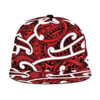 Aotearoa Maori Kowhaiwhai Snapback Cap Whero Puhoro and Patiki