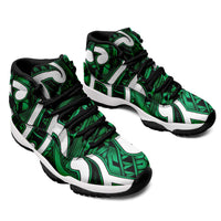 Aotearoa Maori Kowhaiwhai Sneakers J11 Kakariki Puhoro and Patiki LT9 - Polynesian Pride