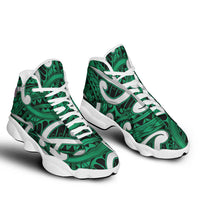 Aotearoa Maori Kowhaiwhai Sneakers J13 Kakariki Puhoro and Patiki LT9 - Polynesian Pride