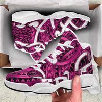 Aotearoa Maori Kowhaiwhai Sneakers J13 Mawhero Puhoro and Patiki LT9 Pink - Polynesian Pride