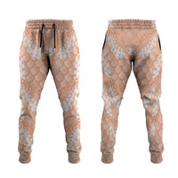 Apricot Mermaid Puakenikeni Maile Lei Jogger Pants LT01 Apricot - Polynesian Pride