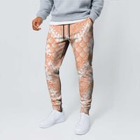 Apricot Mermaid Puakenikeni Maile Lei Jogger Pants LT01 - Polynesian Pride