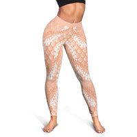 Apricot Mermaid Puakenikeni Maile Lei Leggings