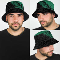 Australia New Zealand Rugby Bucket Hat Green Aboriginal Wallabies and Maori Black Fern - Polynesian Pride