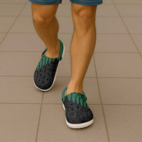 Australia New Zealand Rugby Clogs Shoes Green Aboriginal Wallabies and Maori Black Fern - Polynesian Pride