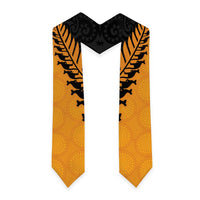 Australia New Zealand Rugby Graduation Stole Gold Aboriginal Wallabies and Maori Black Fern LT9 One Size Gold - Polynesian Pride