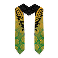 Australia New Zealand Rugby Graduation Stole Gradient Aboriginal Wallabies and Maori Black Fern LT9 One Size Gradient - Polynesian Pride