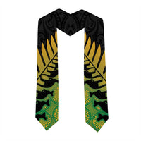 Australia New Zealand Rugby Graduation Stole Gradient Aboriginal Wallabies and Maori Black Fern - Polynesian Pride