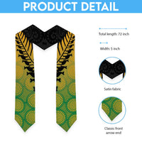 Australia New Zealand Rugby Graduation Stole Gradient Aboriginal Wallabies and Maori Black Fern LT9 - Polynesian Pride