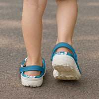 Azure Blue Maori Clogs Shoes Koru Kowhaiwhai LT7 - Polynesian Pride
