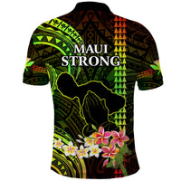 Hawaii Polo Shirt Pray For Maui Hawaiian Plumeria Pattern Reggae Version LT14 - Polynesian Pride
