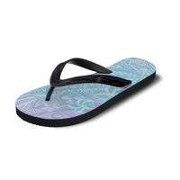 Baby Blue Gradient Polynesia Flip Flops Hawaiian Tribal Hammerhead Shark Tattoo - Polynesian Pride