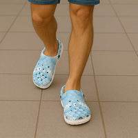 Baby Blue Mermaid Puakenikeni Maile Lei Clogs Shoes LT01 - Polynesian Pride