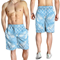 Baby Blue Mermaid Puakenikeni Maile Lei Shorts for Men LT01 - Polynesian Pride