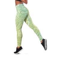 Baby Green Gradient Polynesia Leggings Hawaiian Tribal Hammerhead Shark Tattoo - Polynesian Pride