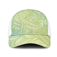 Baby Green Gradient Polynesia Mesh Trucker Cap Hawaiian Tribal Hammerhead Shark Tattoo LT14 One Size White Baby Green - Polynesian Pride